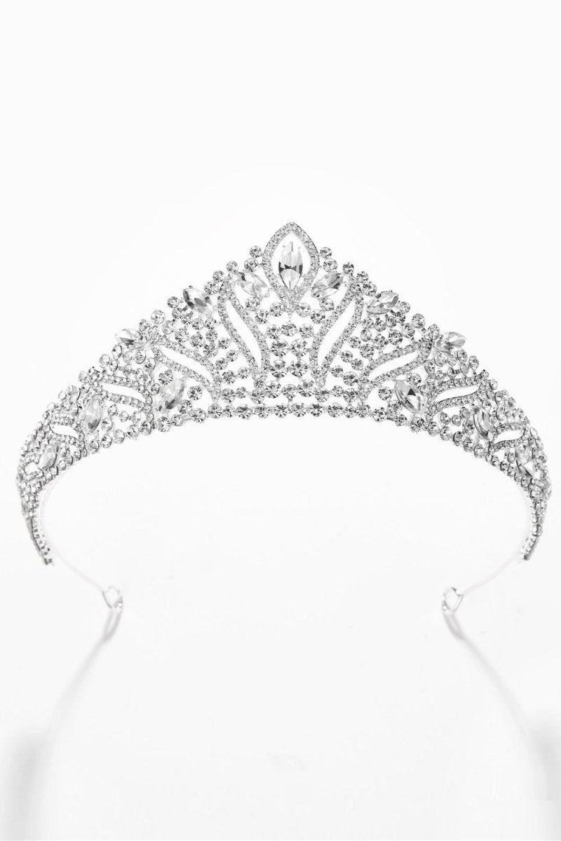 Silver Crystal Rhinestone Tiara Wedding - KissProm
