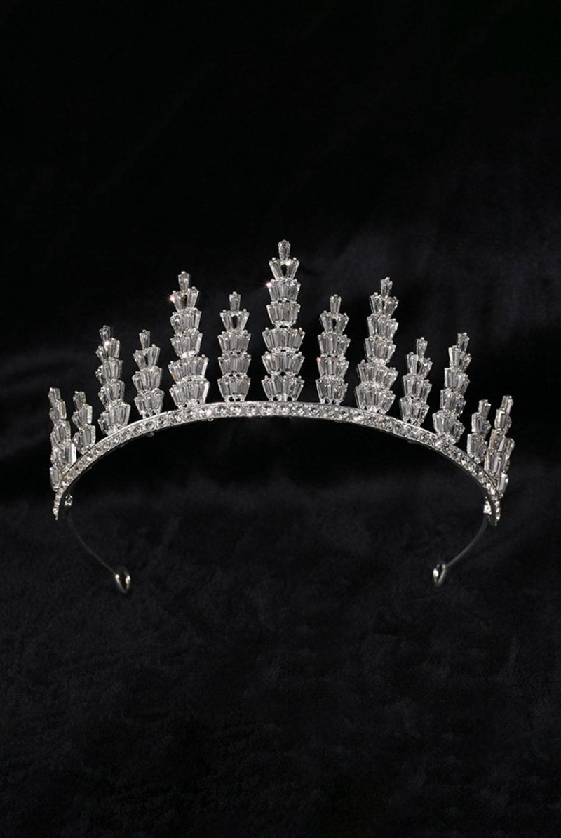 Silver Crystal Tiara For Women - KissProm