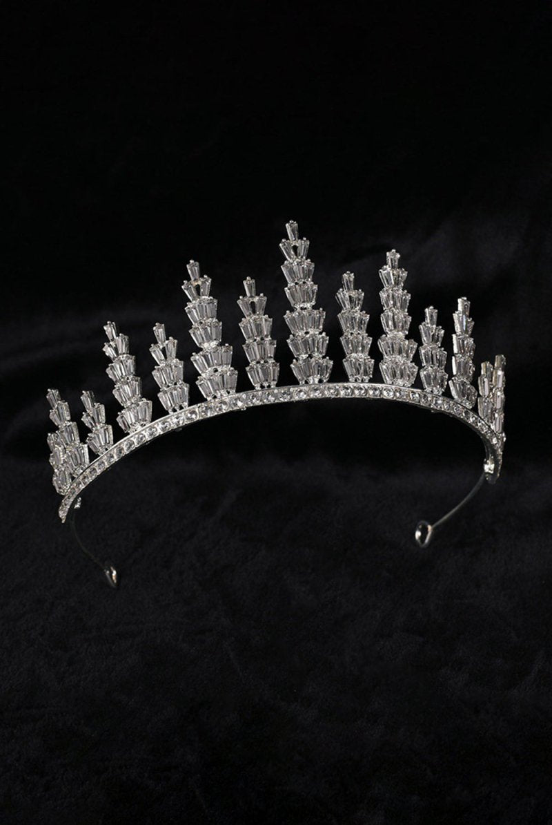 Silver Crystal Tiara For Women - KissProm