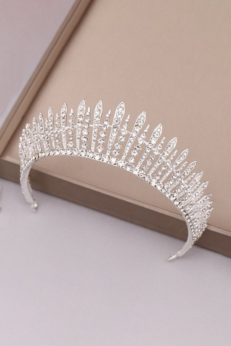 Silver Crystal Wedding Crown - KissProm