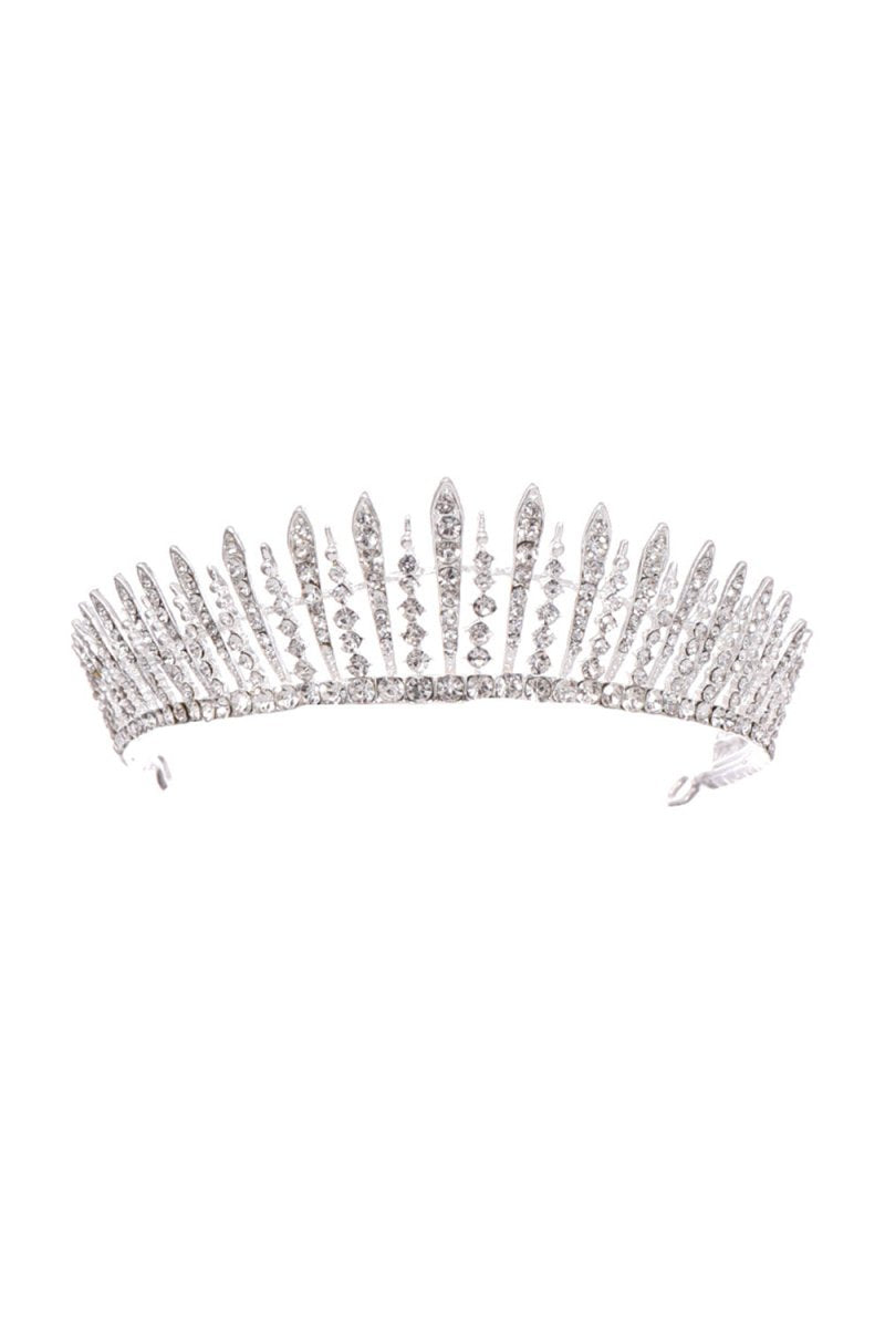 Silver Crystal Wedding Crown - KissProm