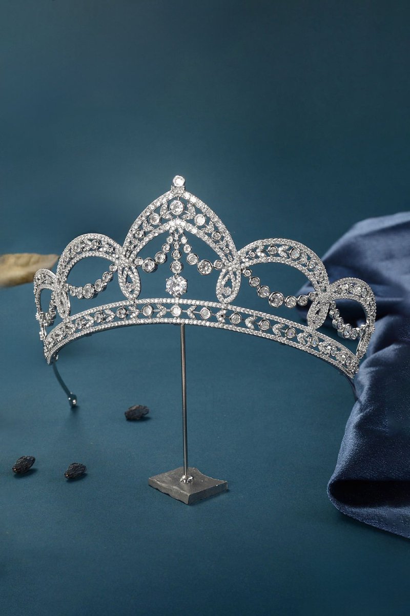 Silver Cubic Zirconia Crowns for Women - KissProm
