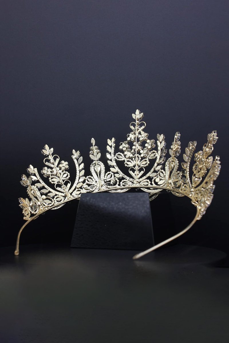 Silver Cubic Zirconia Tall Queen Round Tiara - KissProm