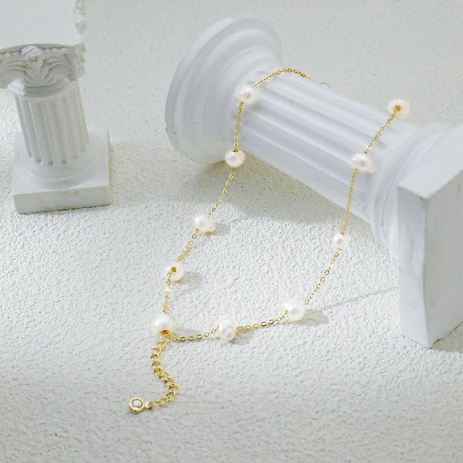 Gold Link Pearl Chain Bracelets - KissProm