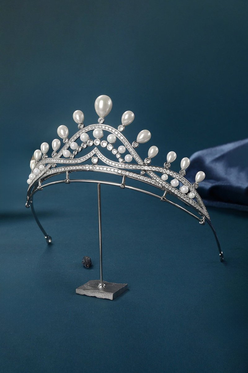 Silver Pearl Radiance Crowns for Women - KissProm