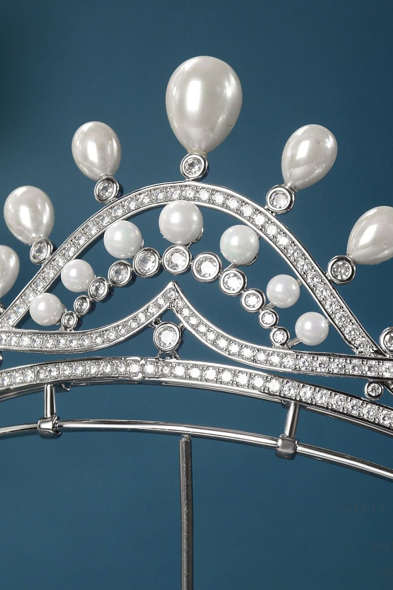Silver Pearl Radiance Crowns for Women - KissProm