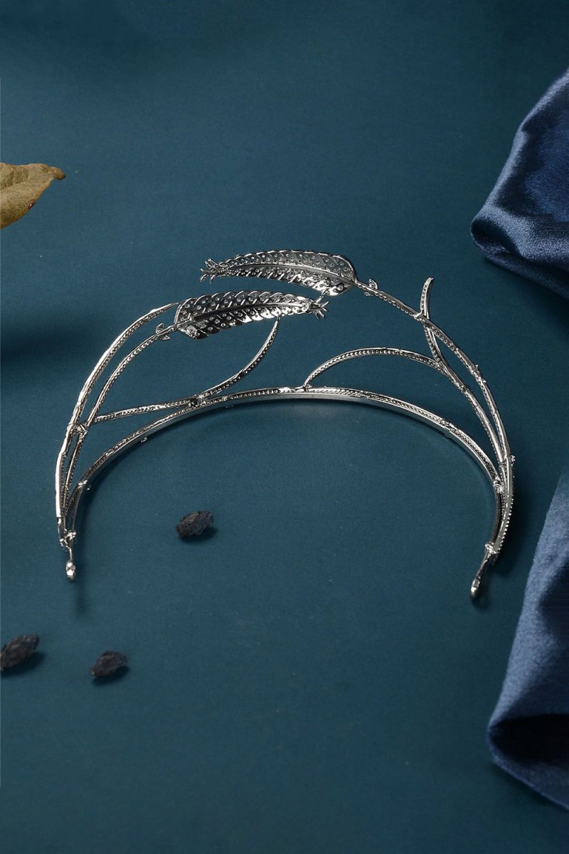 Silver Princess Ears of Wheat Rhinestone Crowns - KissProm