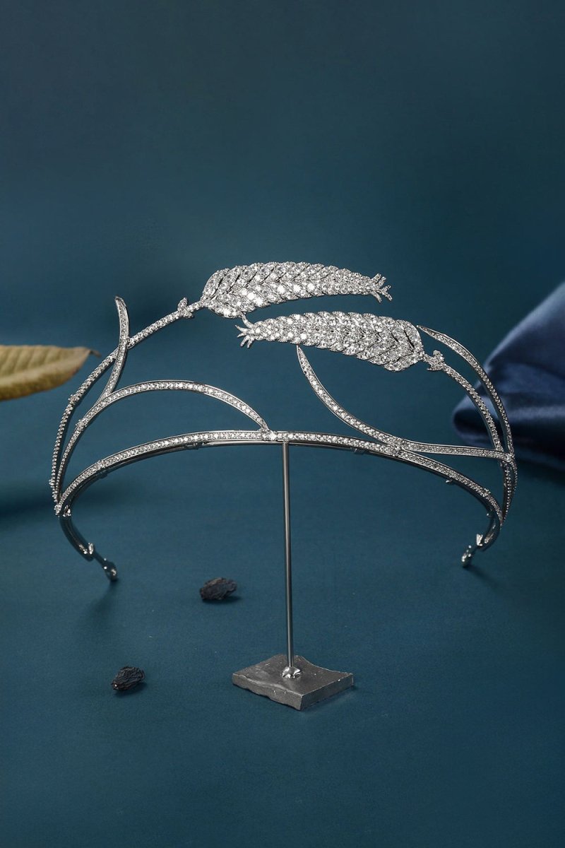 Silver Princess Ears of Wheat Rhinestone Crowns - KissProm