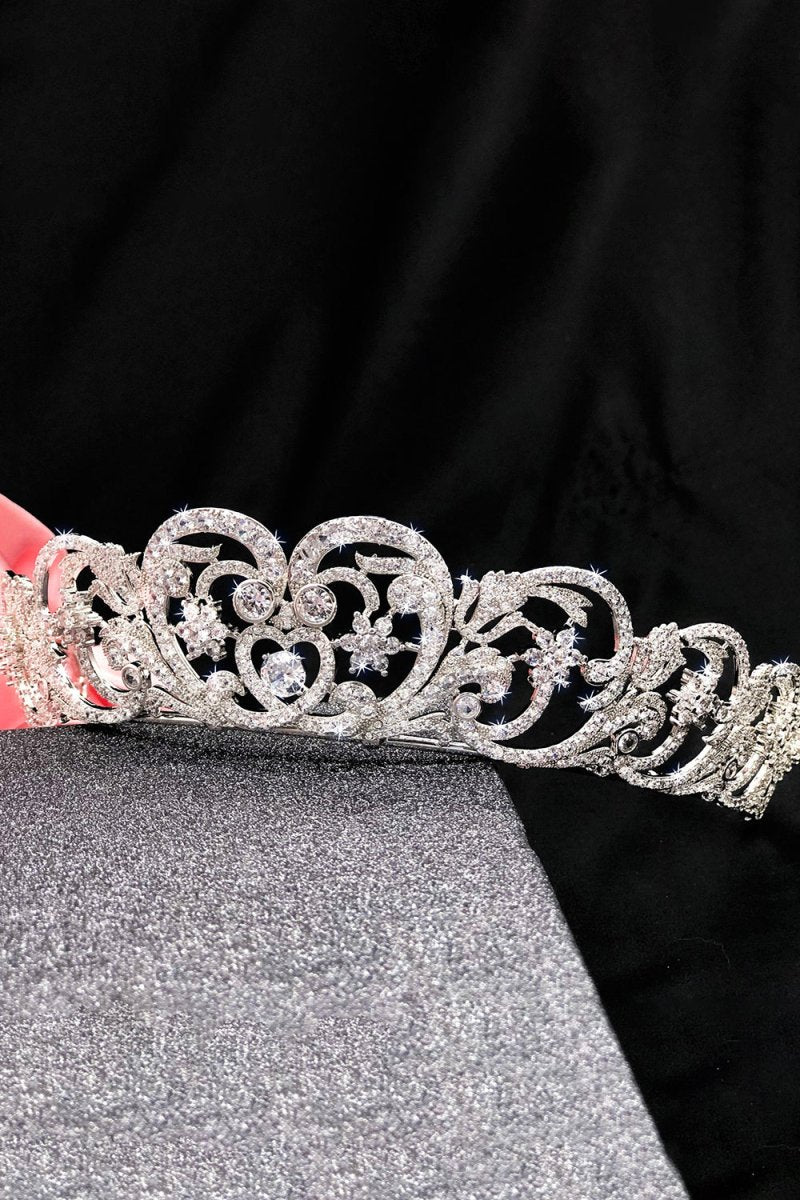Silver Rheinstone Rhodium plated Princess Tiara - KissProm