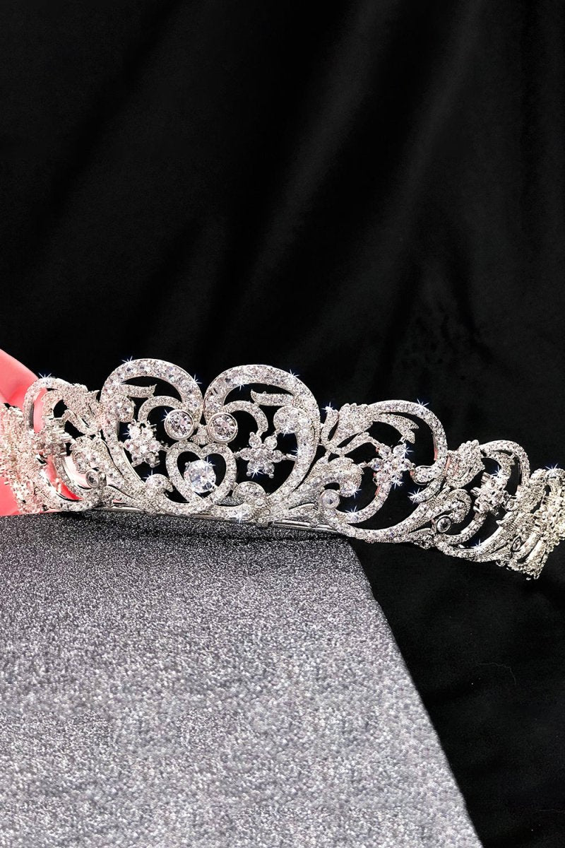 Silver Rheinstone Rhodium plated Princess Tiara - KissProm