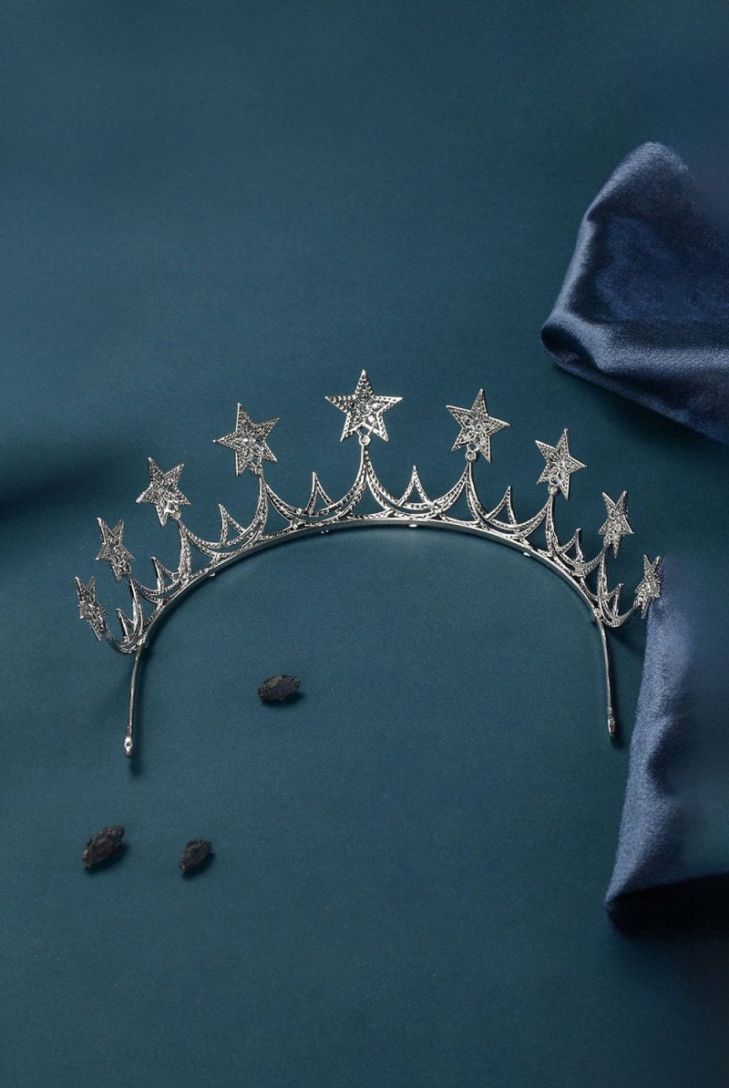 Silver Starry Zircon Tiara - KissProm