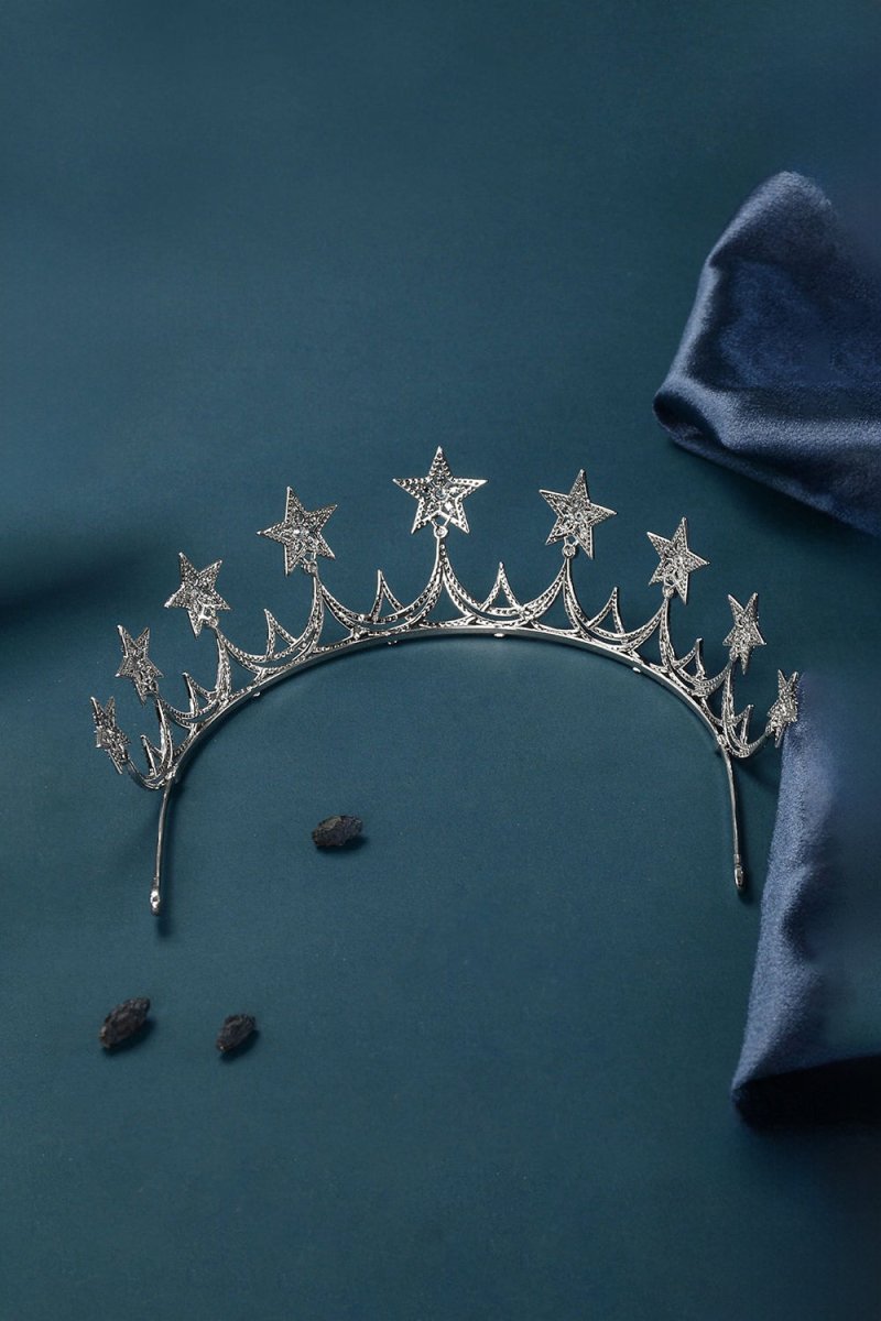 Silver Starry Zircon Tiara - KissProm