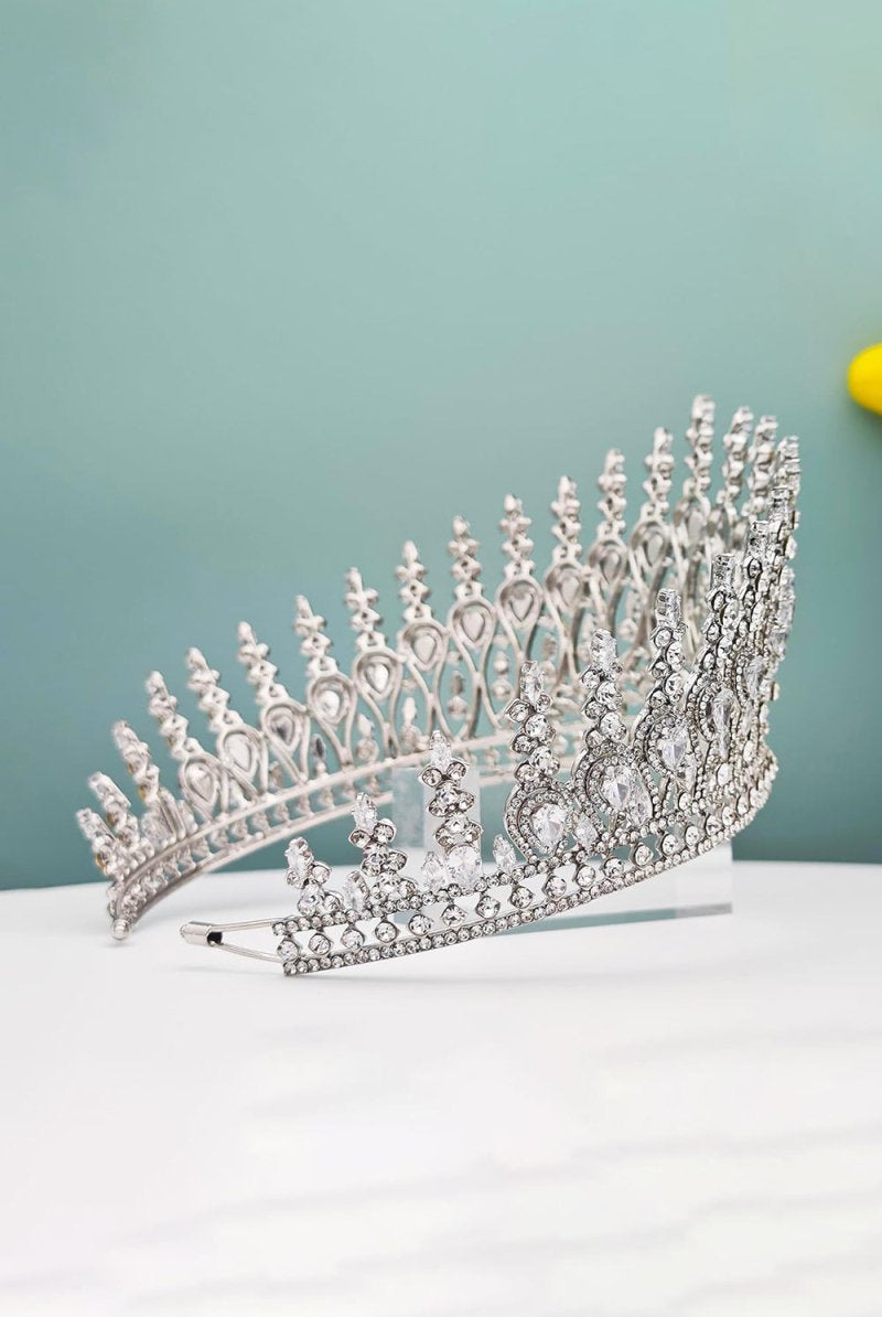 Silver Tall Wedding Tiara - KissProm