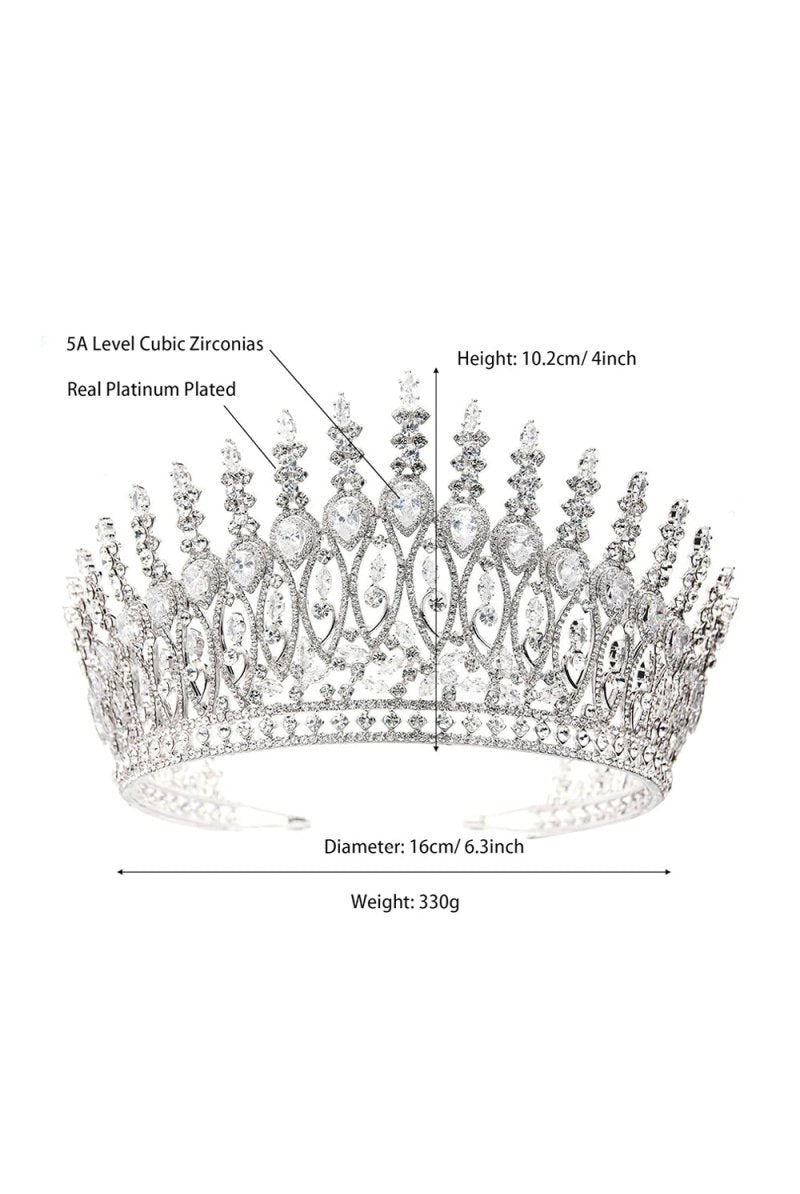 Silver Tall Wedding Tiara - KissProm