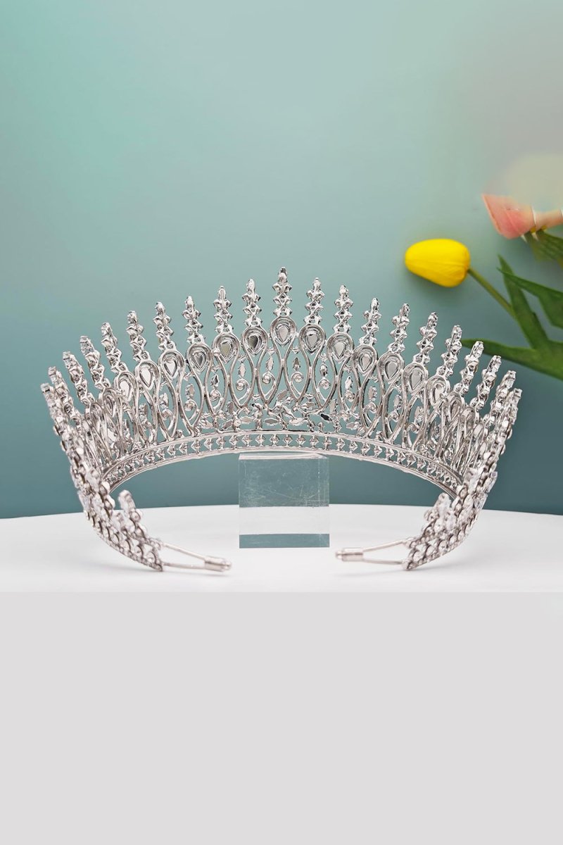 Silver Tall Wedding Tiara - KissProm