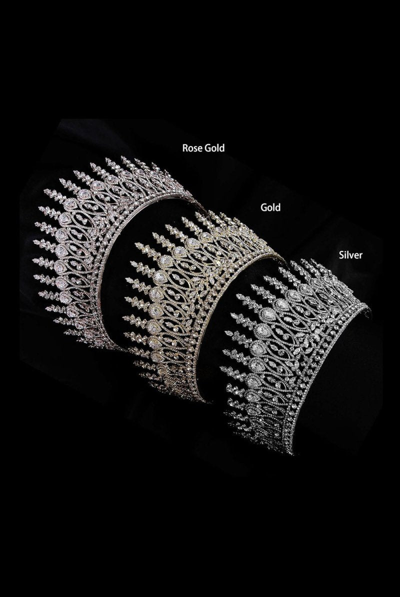 Silver Tall Wedding Tiara - KissProm