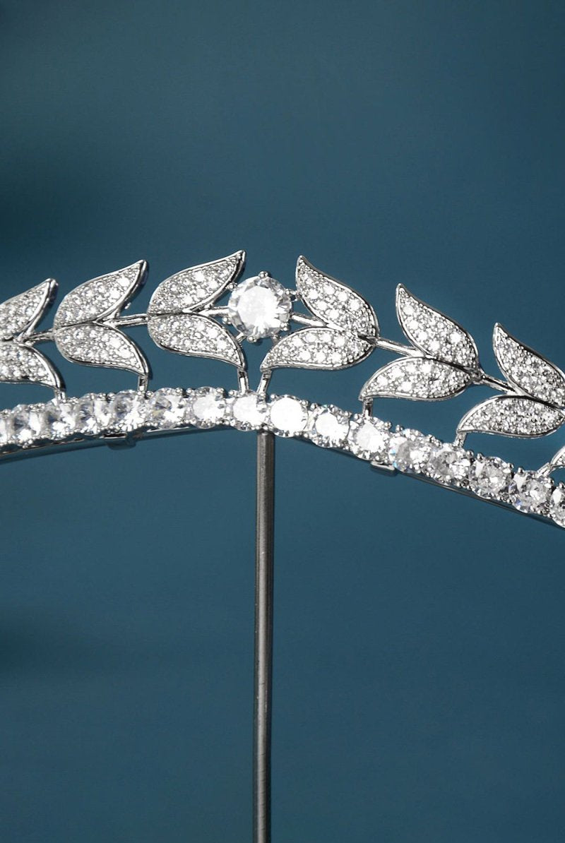 Silver Zircon Laurel Crowns for Women - KissProm