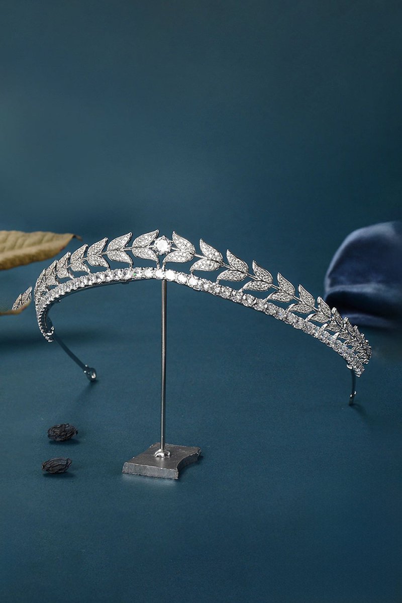 Silver Zircon Laurel Crowns for Women - KissProm