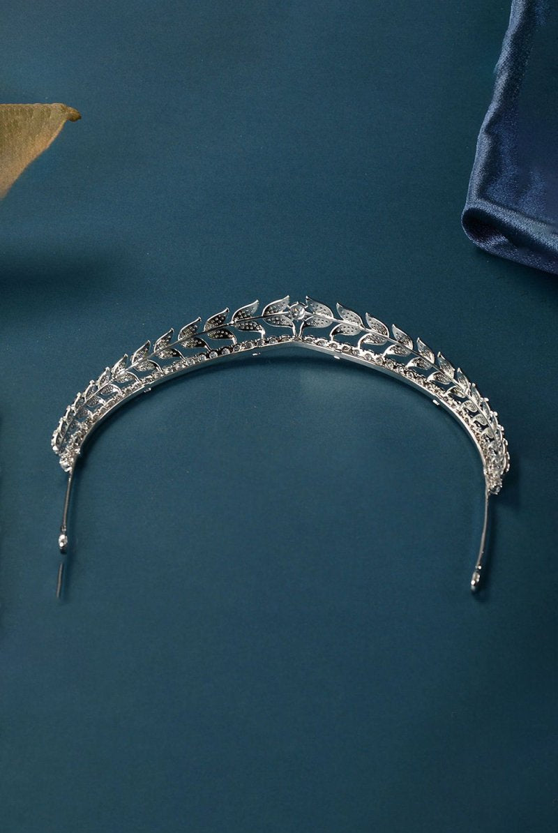 Silver Zircon Laurel Crowns for Women - KissProm