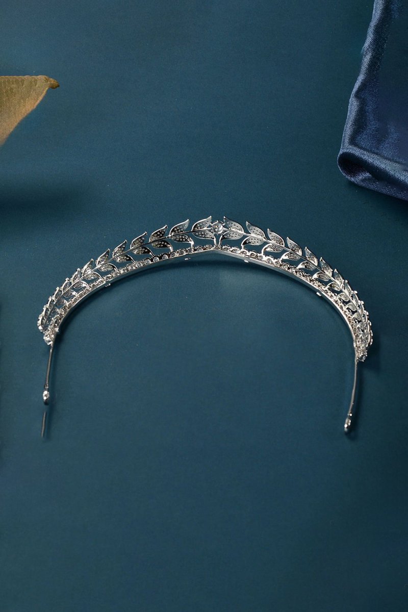 Silver Zircon Laurel Crowns for Women - KissProm