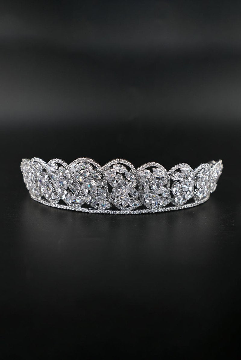 Silver Zirconia Bridal Crown - KissProm