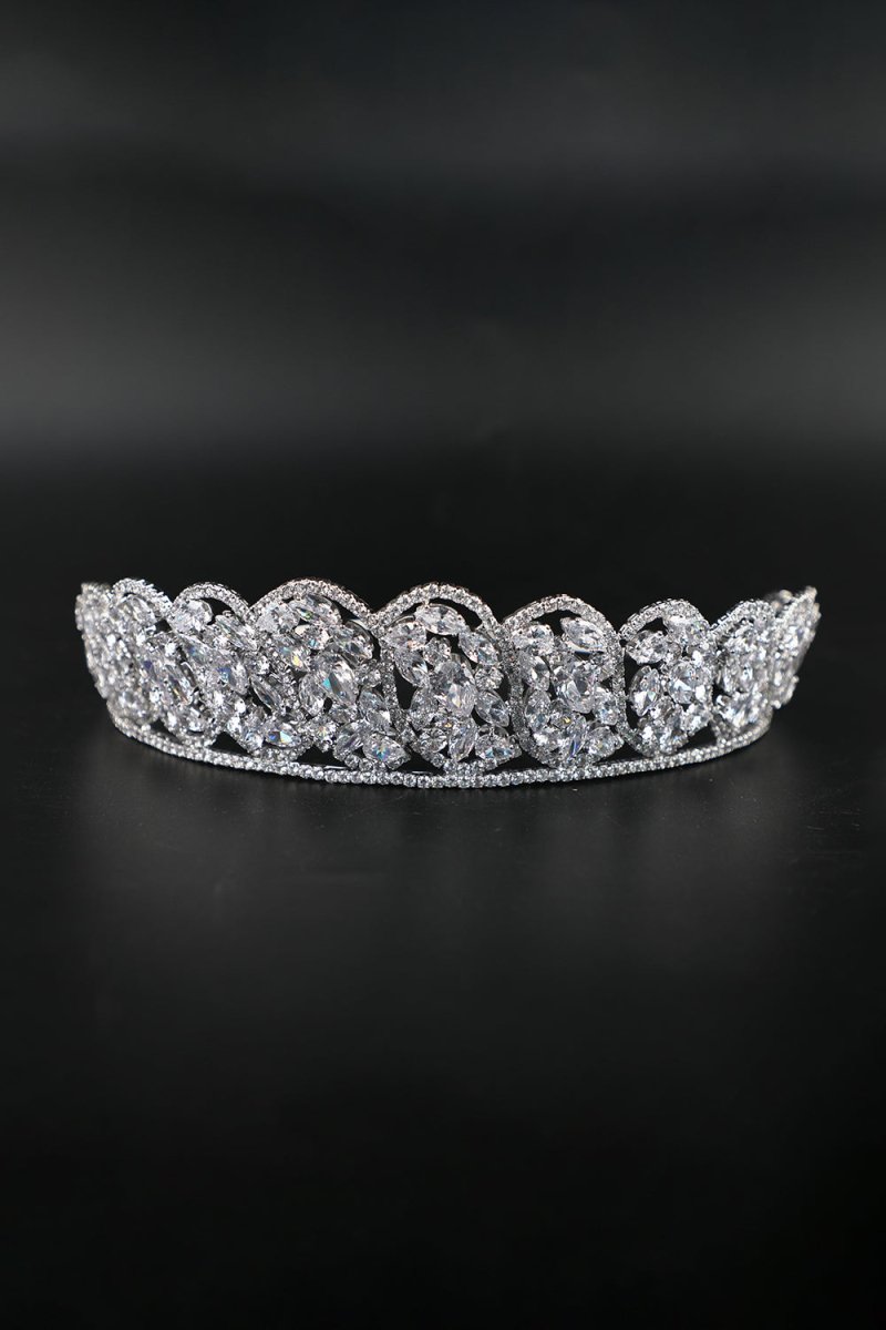 Silver Zirconia Bridal Crown - KissProm