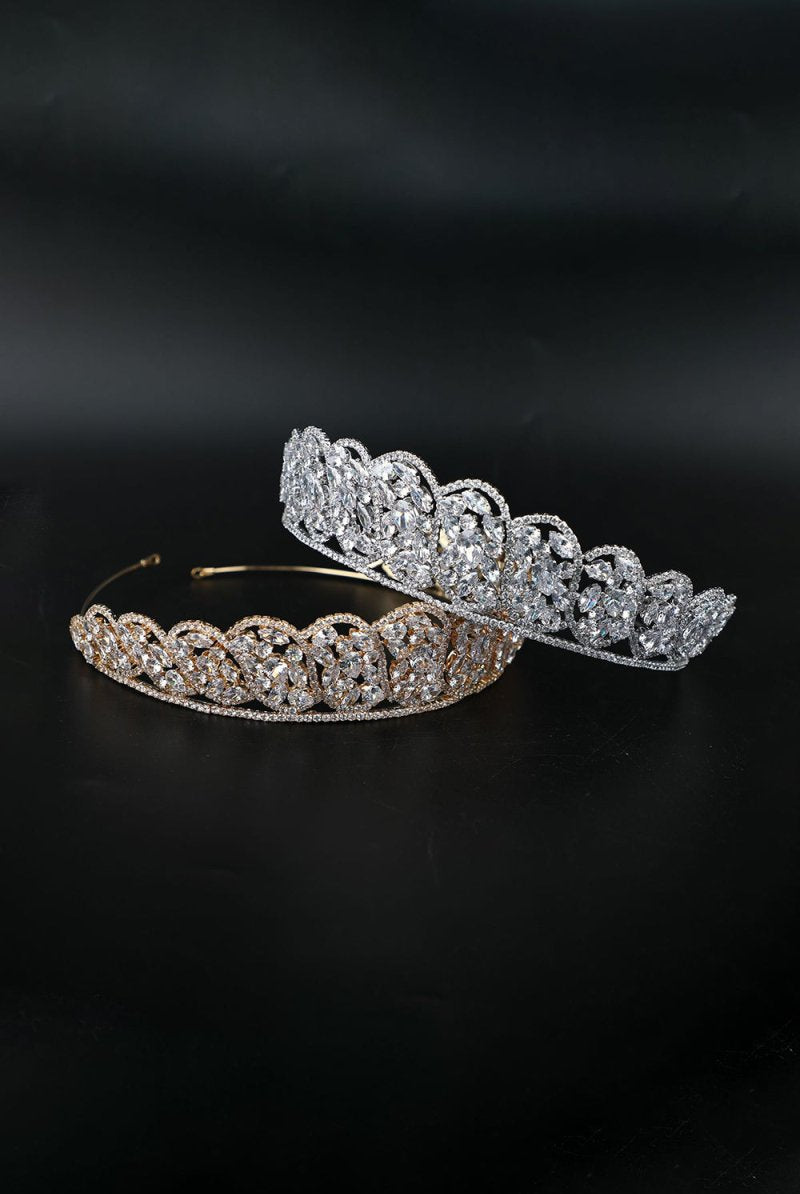 Silver Zirconia Bridal Crown - KissProm
