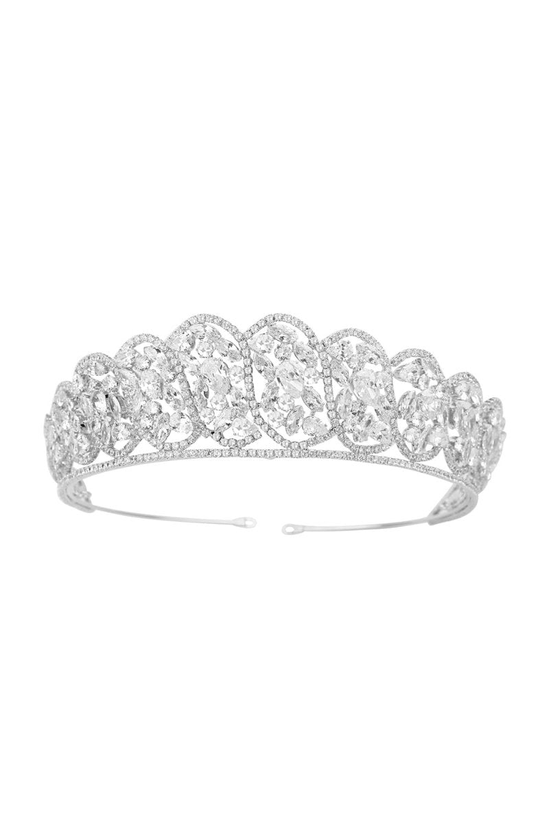 Silver Zirconia Bridal Crown - KissProm