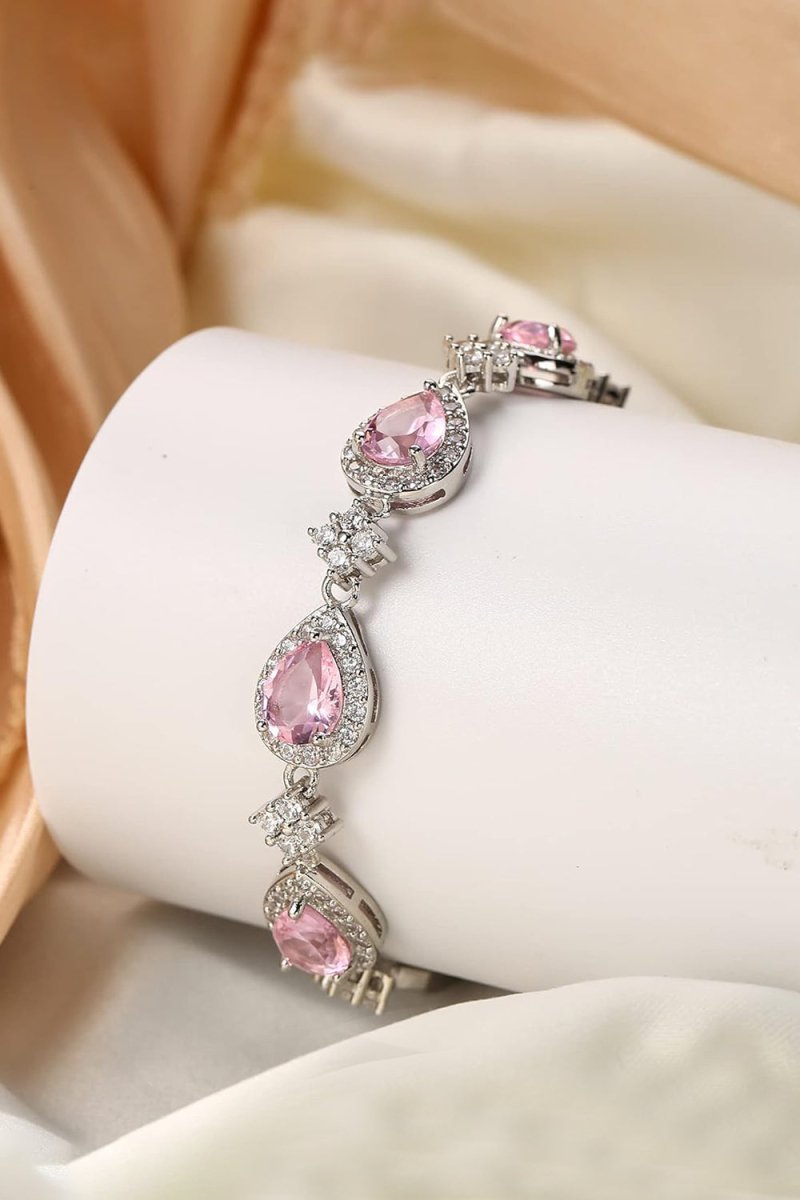 Black Rhinestone Zirconia Teardrop Tennis Bracelets - KissProm