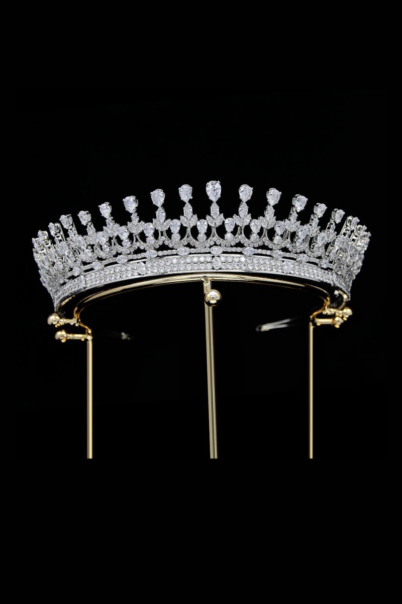 Silver Zirconia Wedding Tiara - KissProm