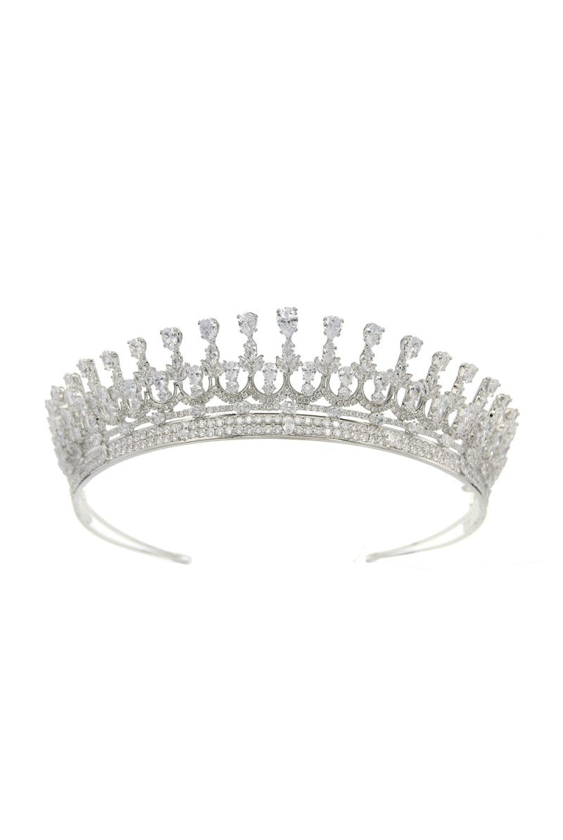 Silver Zirconia Wedding Tiara - KissProm