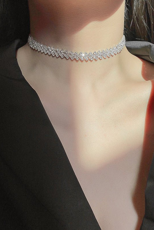 Simple Diamond Choker Necklace - KissProm