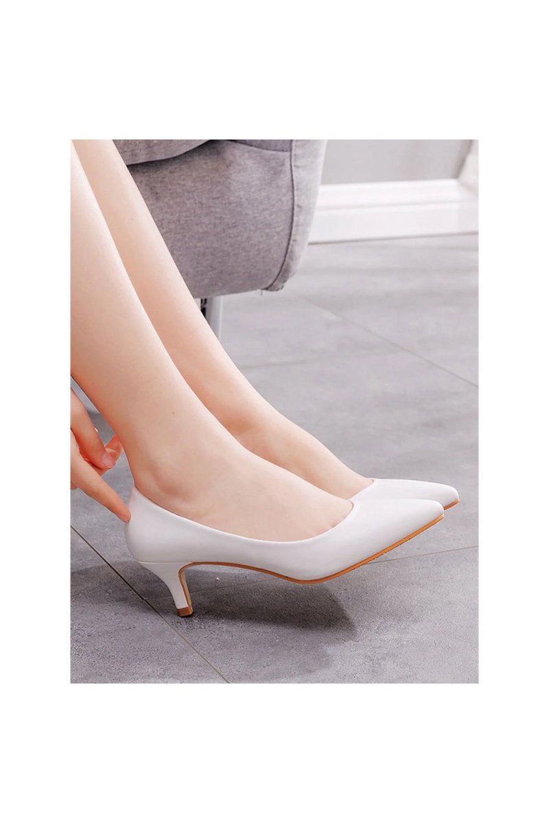 Simple Kitten Heels Pointed Toe Women's Shoes - KissProm