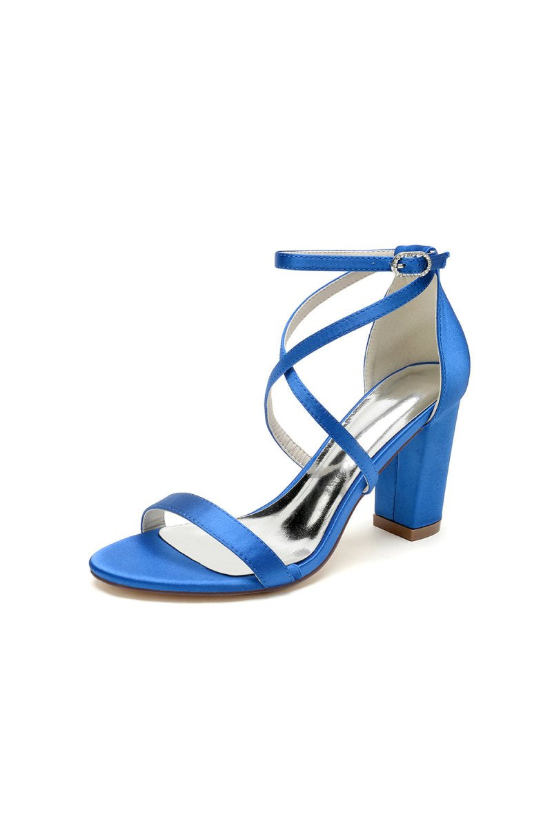 Simple Open Toe Cross Strap High Heels - KissProm