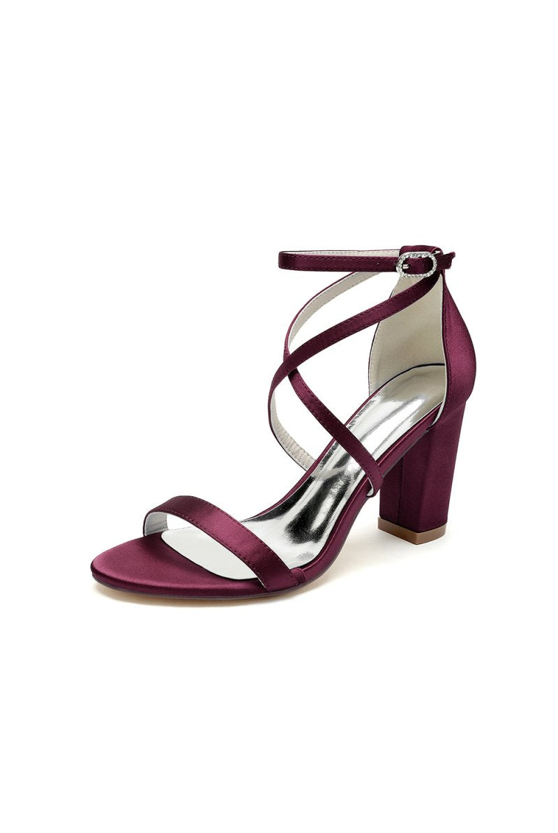 Simple Open Toe Cross Strap High Heels - KissProm