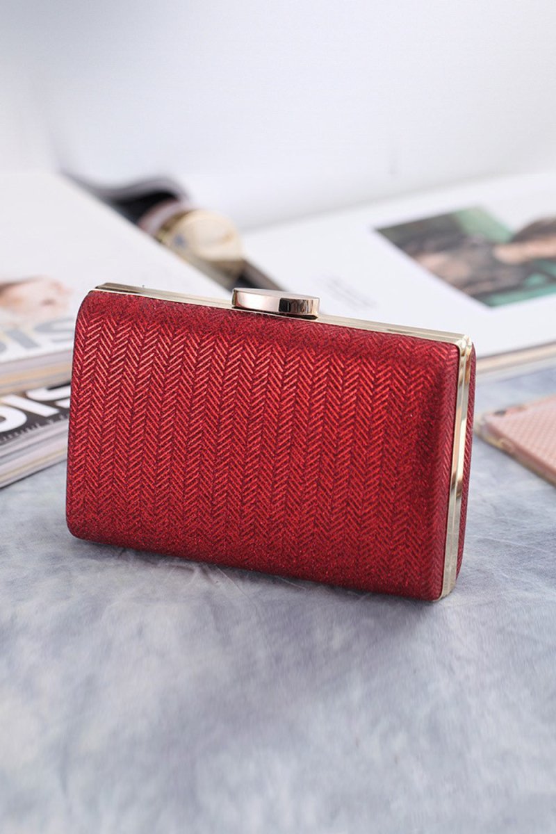 Simple Red Square Clutch Bag - KissProm