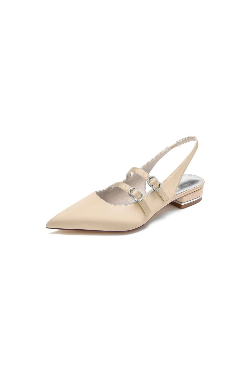 Simple Slingback Pointed Toe Flats - KissProm