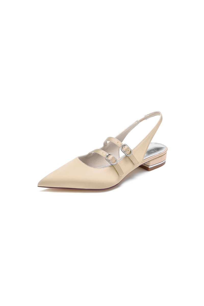 Simple Slingback Pointed Toe Flats - KissProm