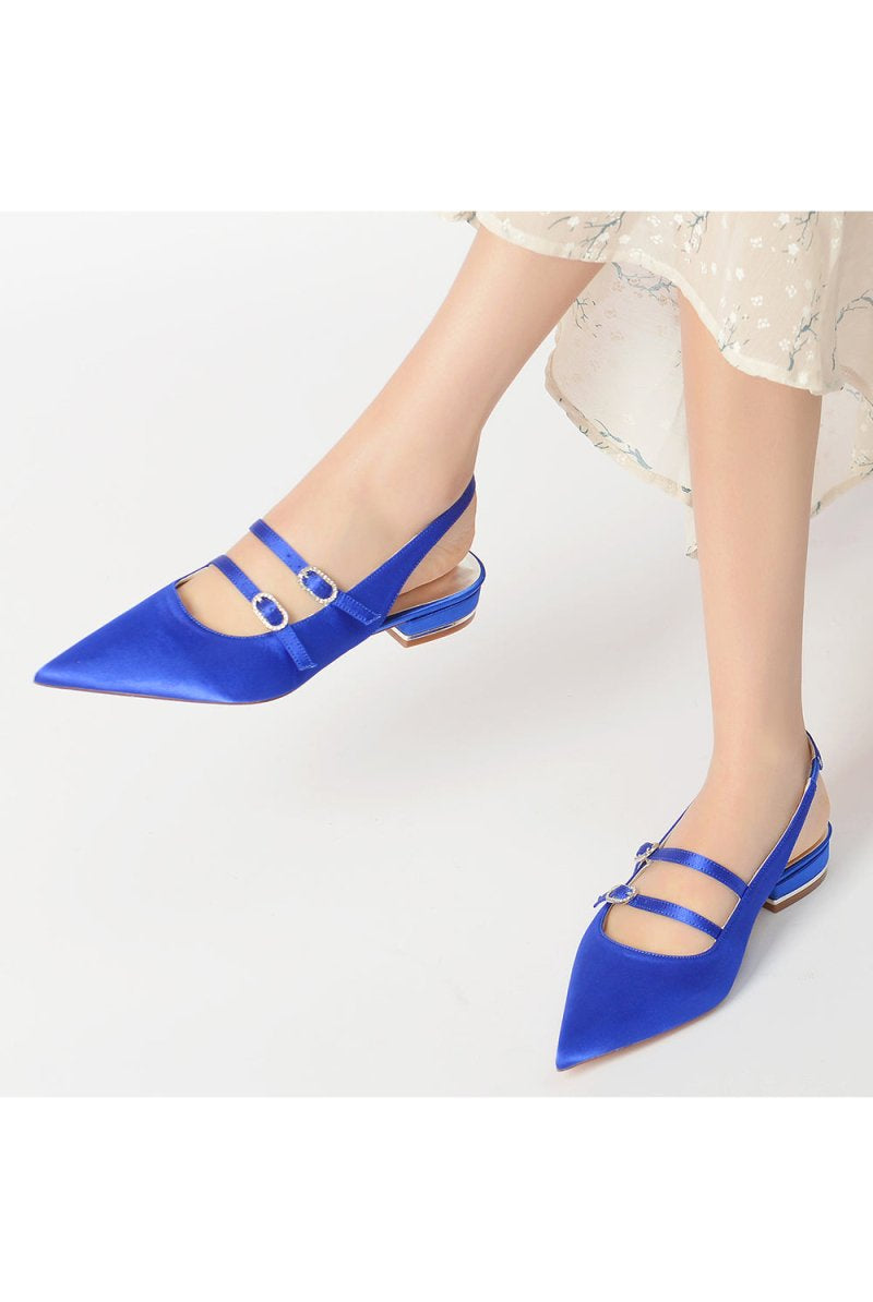 Simple Slingback Pointed Toe Flats - KissProm