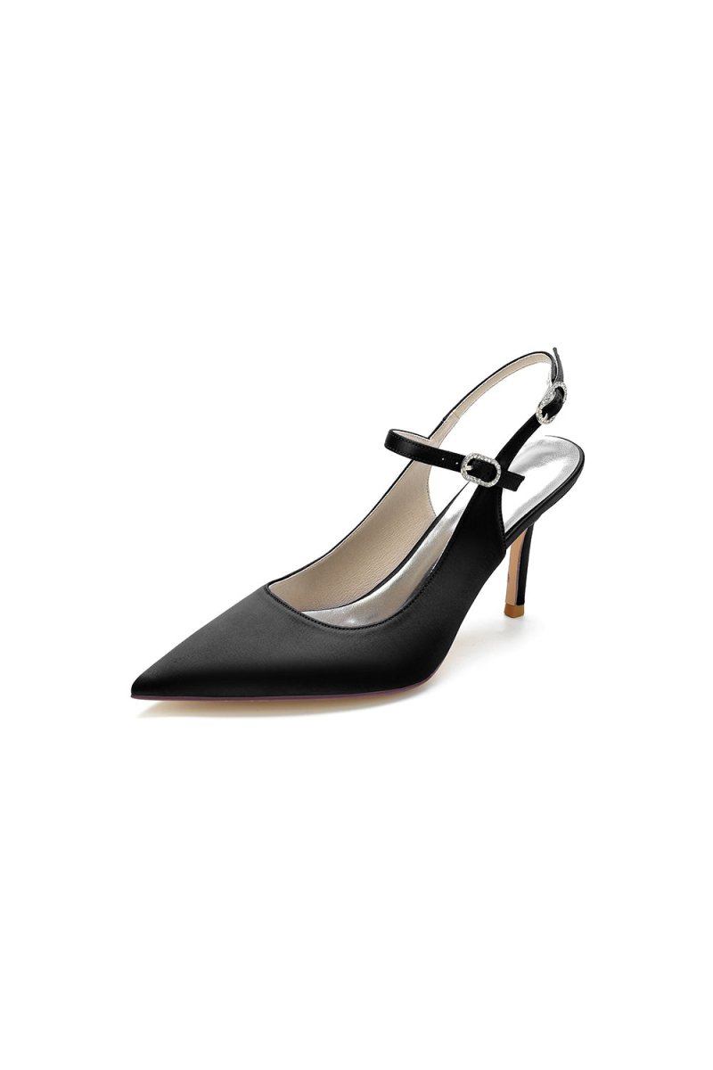 Simple Slingback Pointed Toe High Heels - KissProm