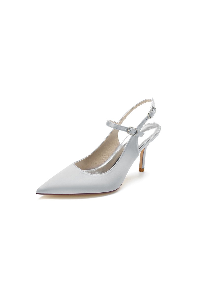 Simple Slingback Pointed Toe High Heels - KissProm