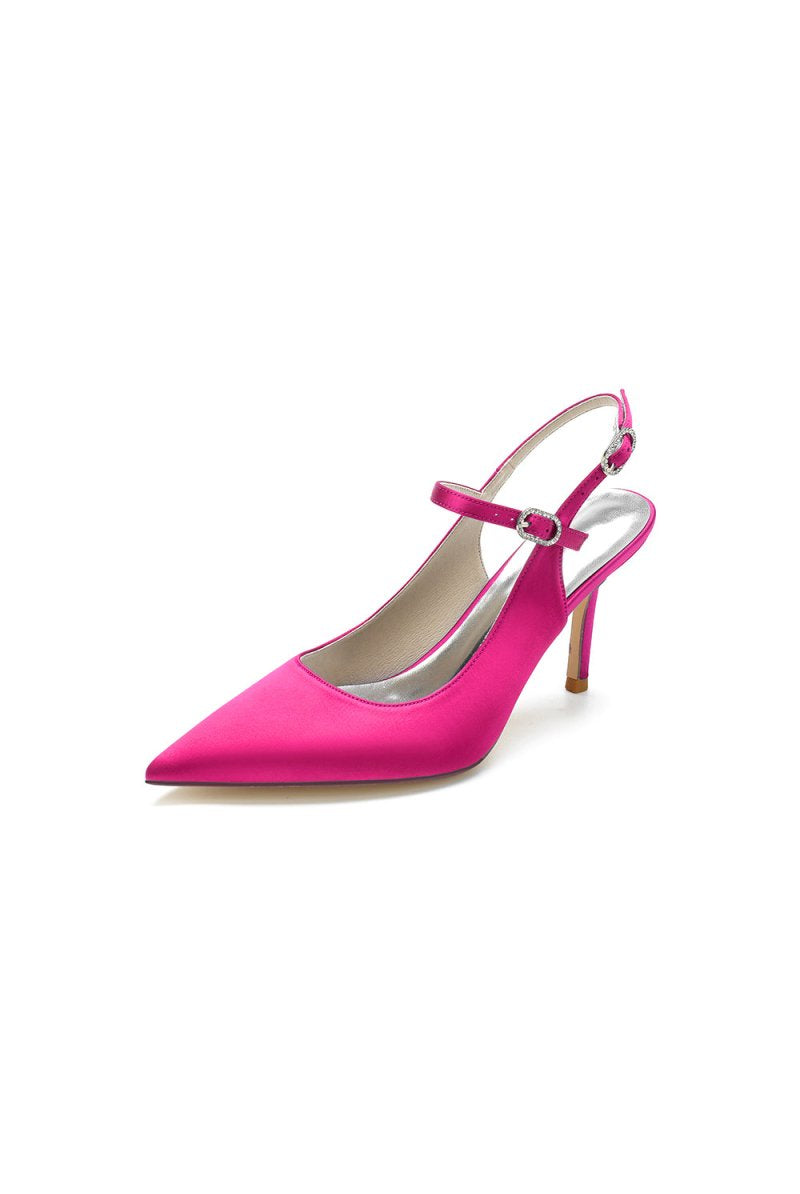 Simple Slingback Pointed Toe High Heels - KissProm