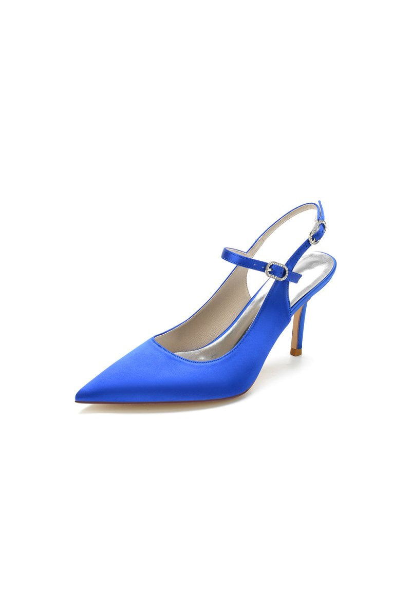 Simple Slingback Pointed Toe High Heels - KissProm