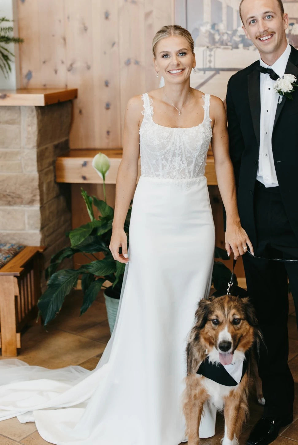 Simple White Sheath Modern Upper Body Applique Sweep Train Wedding Dresses