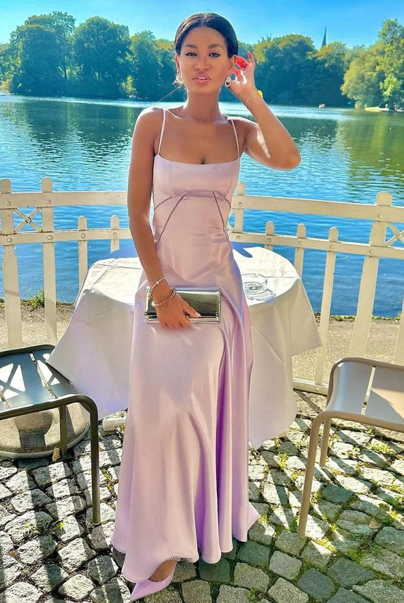 Skye | Lavender Straps A-line Long Formal Dress