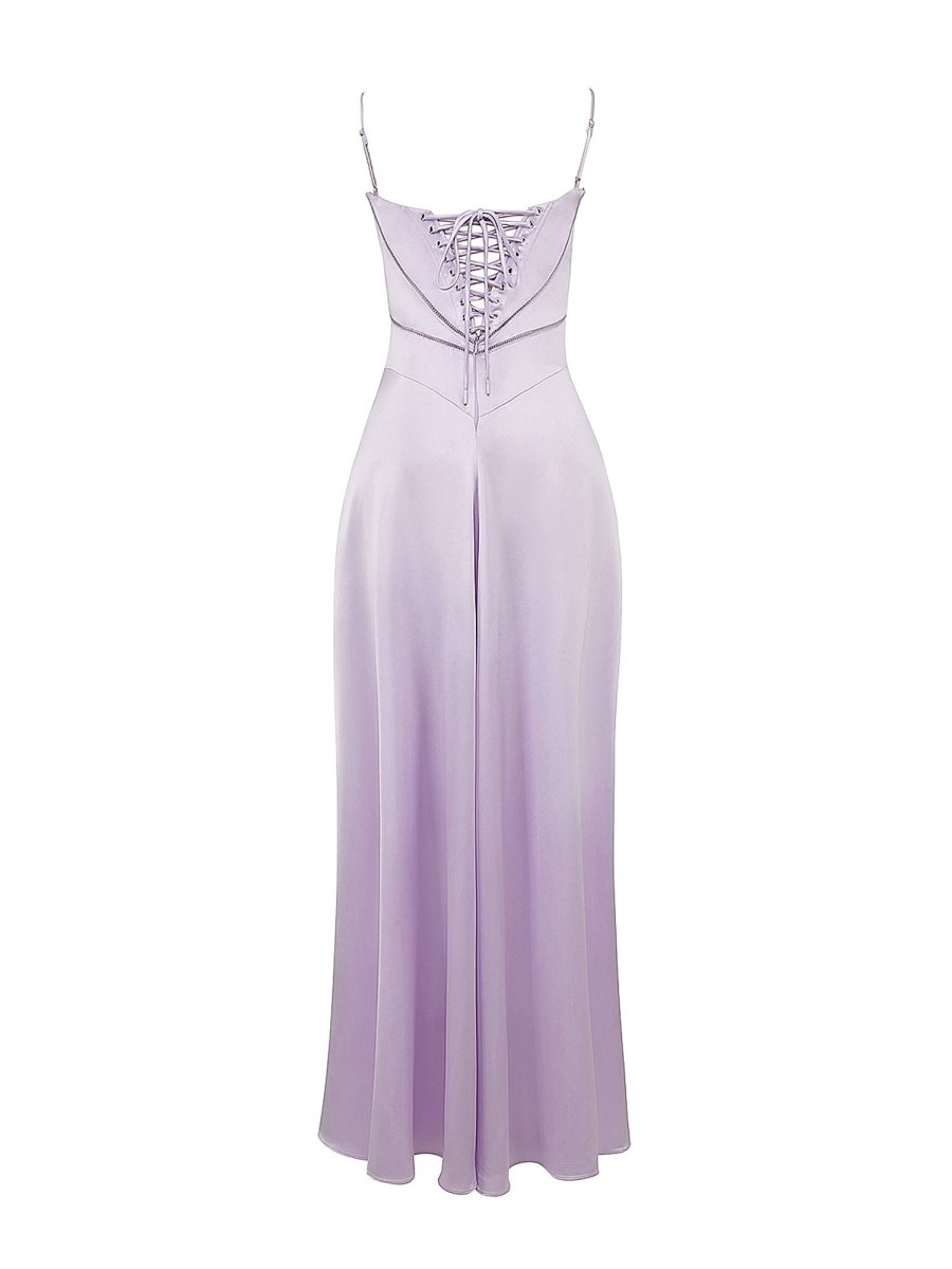 Skye | Lavender Straps A - line Long Formal Dress - KissProm