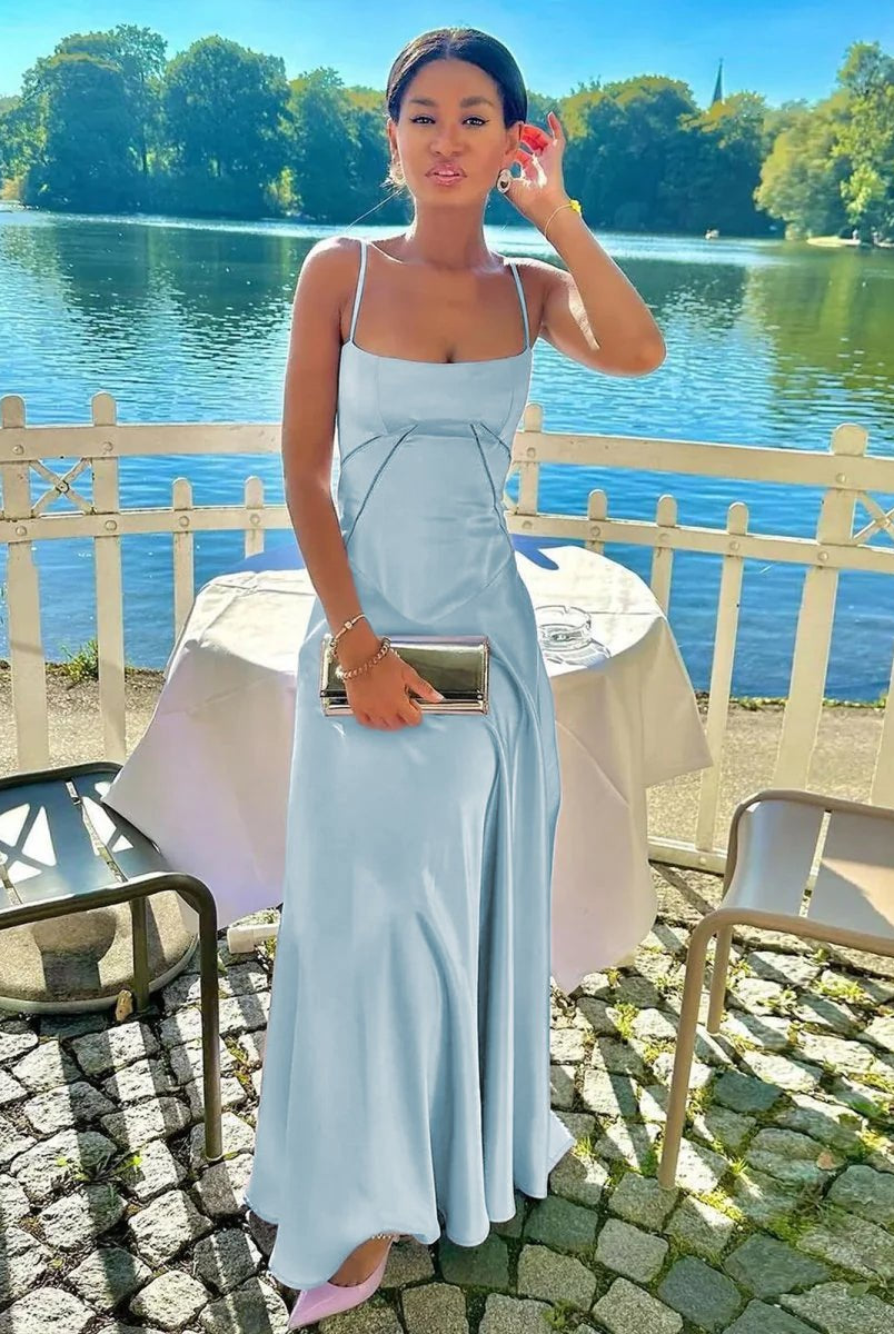 Skye | Lavender Straps A-line Long Formal Dress