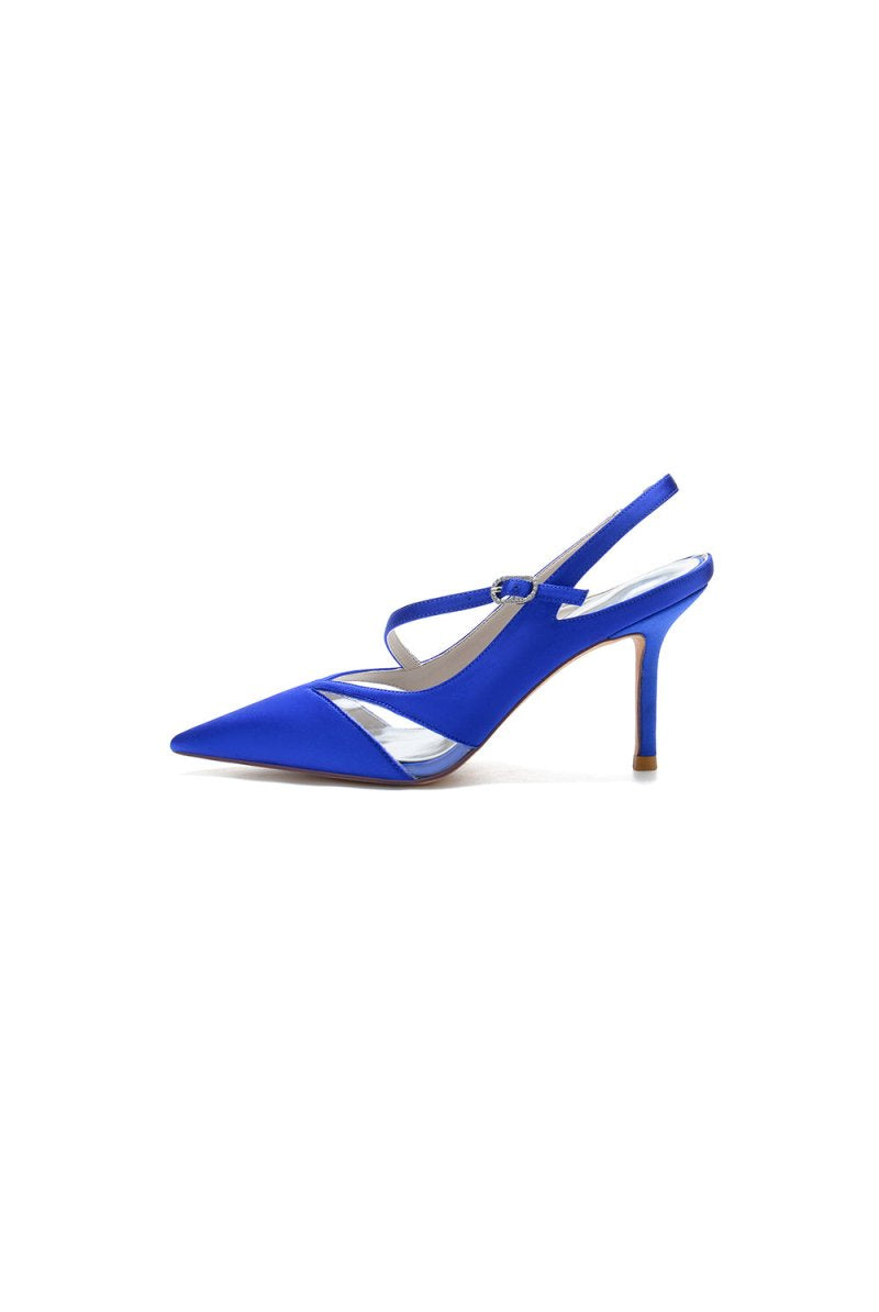 Slingback Pointed Toe High Heels - KissProm