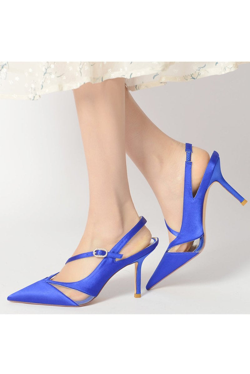 Slingback Pointed Toe High Heels - KissProm