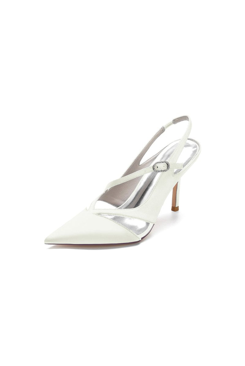 Slingback Pointed Toe High Heels - KissProm